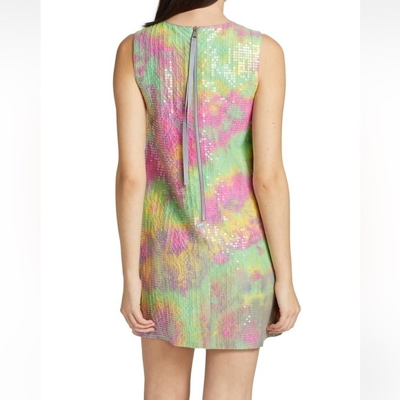 NWT Le Superbe Ibiza Days Sequin Shift Mini Dress Multi Color Tie Dye Sz 0 - Picture 3 of 15